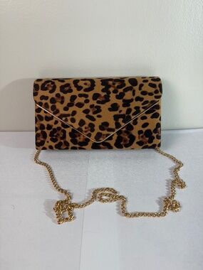 Women Faux Suede Clutch Bags Animal Print